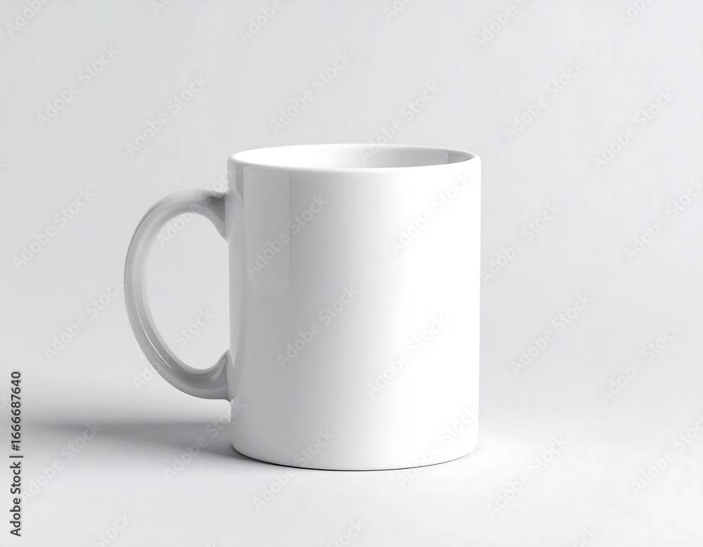 Fototapeta premium Blank White Coffee Mug, Simple Design, Studio Shot.