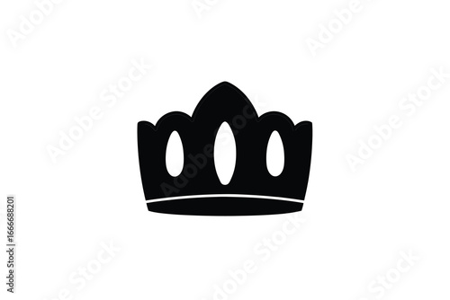 A black crown icon on a white background royalty free simple design element silhouette