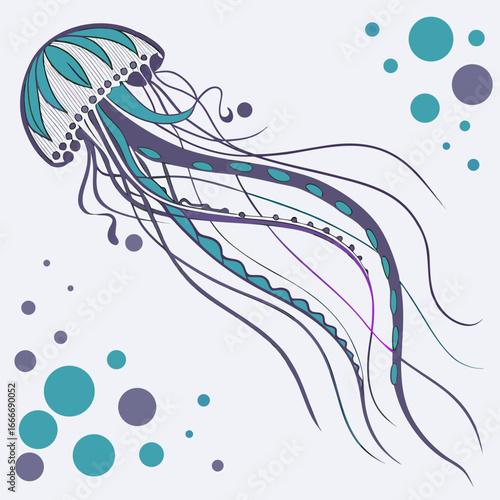 Abstract system of  digital strands and luminous dots. Gradients transition smoothly from aquamarine to lavender and sky blue. Transparent vector background, wide layout.