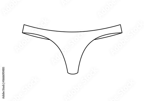 Vector outline icon of women’s panties, briefs, bloomer - Simple minimalist underwear illustration - Isolated on transparent background