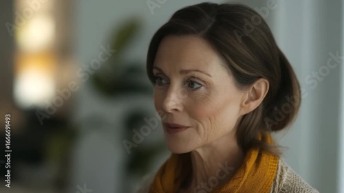 Wallpaper Mural Experience a heartfelt moment as a woman expresses her thoughts in a warm atmosphere. Perfect for emotional storytelling or connecting with viewers. Explore deeper insights. AI Torontodigital.ca