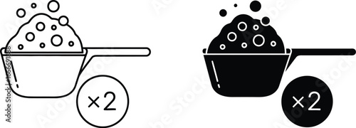 Scoop powder detergent laundry soap measure dose washing machine icon