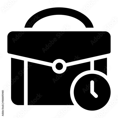 working hours glyph icon