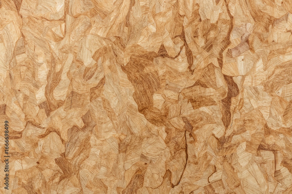 Obraz premium Detailed close-up of oriented strand board wood texture, highlighting its natural pattern ideal for construction and background uses