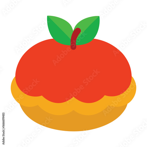 vector illustration of an apple pie