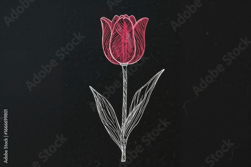 A scribbled tulip illustrat...