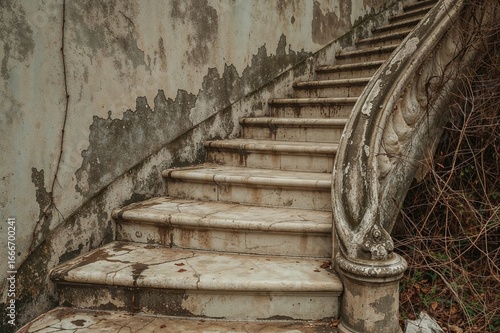 Ancient marble stairway sho...