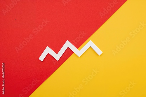 A white zigzag-shaped paper...