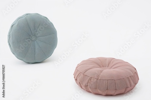 Three circular textile pill...