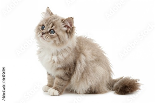 Cute Ragdoll kitten poses s...