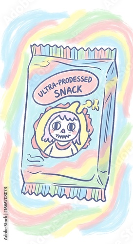 Colorful snack pack with cartoon character