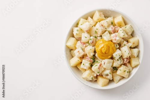 Wallpaper Mural Classic Potato Salad Featuring Boiled Eggs and Mustard, Room for Text Torontodigital.ca