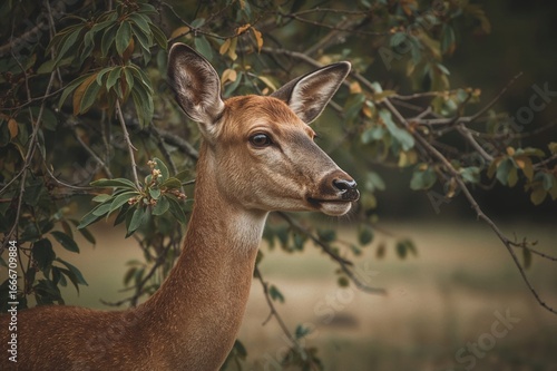 Fototapeta Naklejka Na Ścianę i Meble -  Side profile of a deer head
