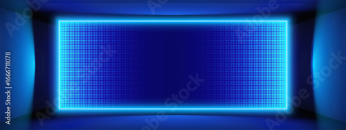 Blue LED panel wall with LCD screen effects and RGB pixel grid textures. 3D stage backdrops or concert glow patterns for music venues. Neon video projections or abstract dot effects for club displays.