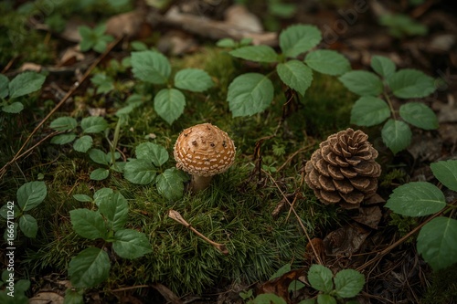 A wild mushroom thrives on ...