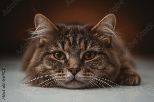Single brown feline head re...
