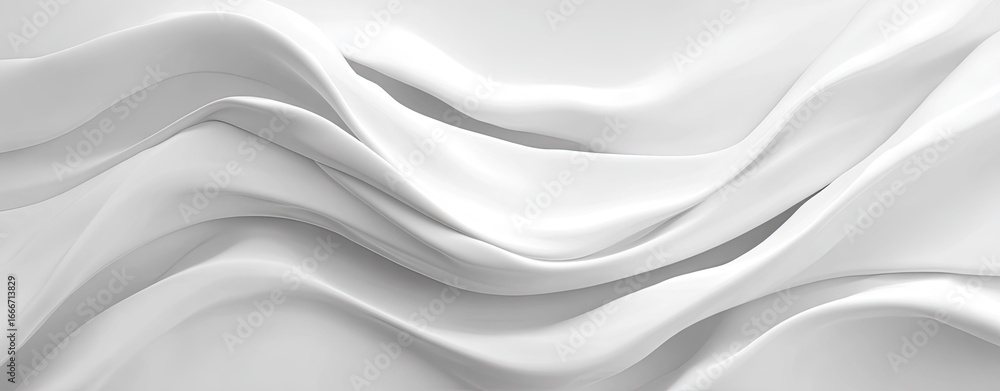 Obraz premium Smooth white fabric drapes in flowing folds