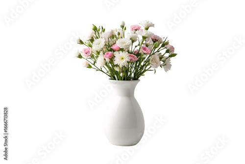 Wallpaper Mural Mixed bouquet of pink and white lisianthus flowers in white vase, isolated on a transparent background Torontodigital.ca