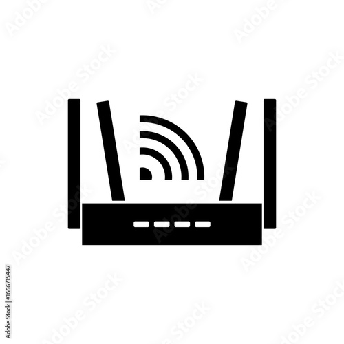 Internet service wireless router icon isolated on white background