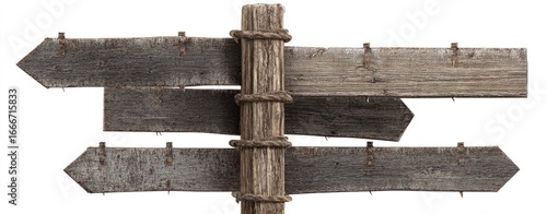 Aged wooden directional sign