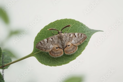 A moth resting on a vibrant...