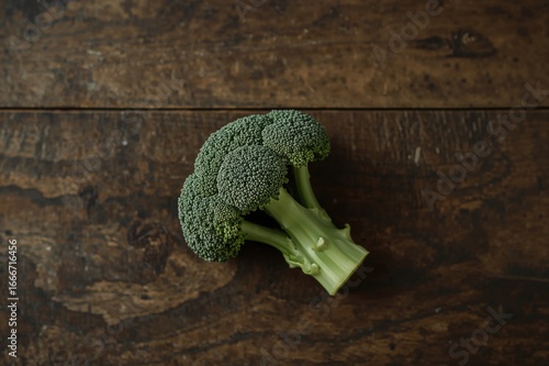 Fresh green broccoli placed...