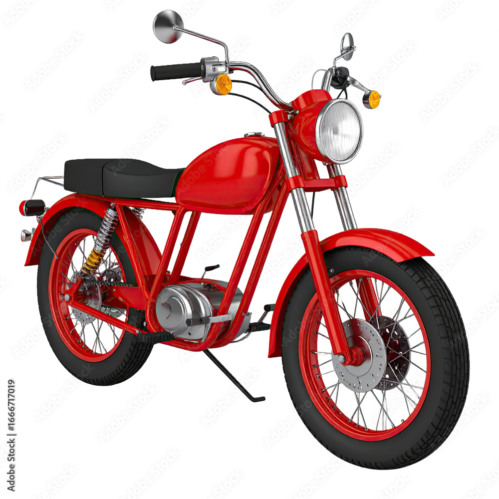 Fototapeta premium Motorbike with sleek design and powerful engine isolated on white background