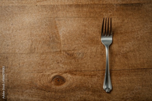 Wooden Surface with Fork Po...