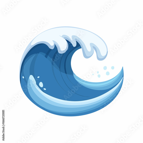 Cartoon Blue Ocean Wave Illustration