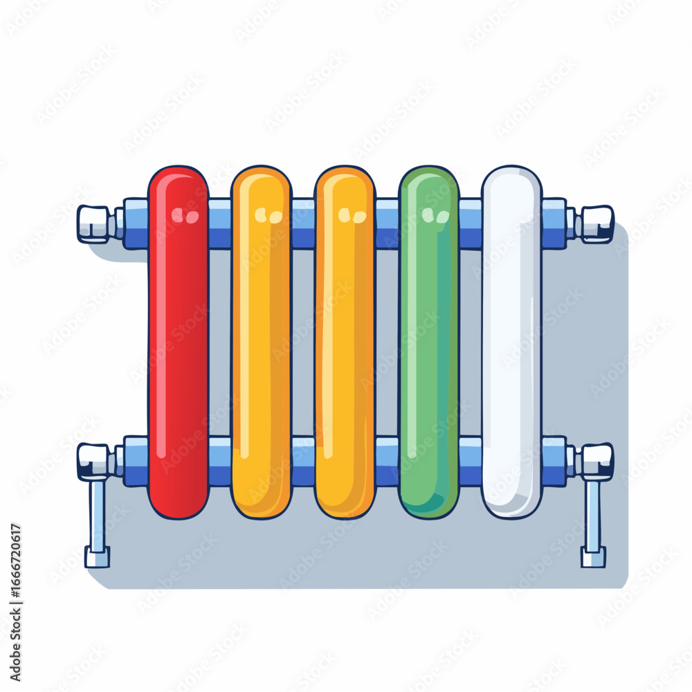 Fototapeta premium Colorful Pixel Art Radiator Illustration