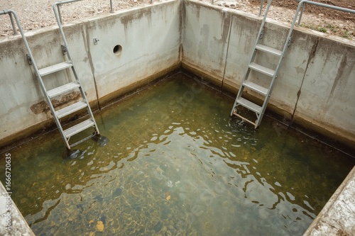 Concrete tank with partitio...