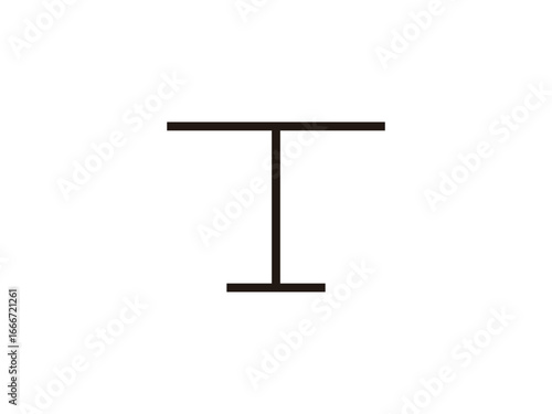 テーブルの線画アイコンのイラスト
