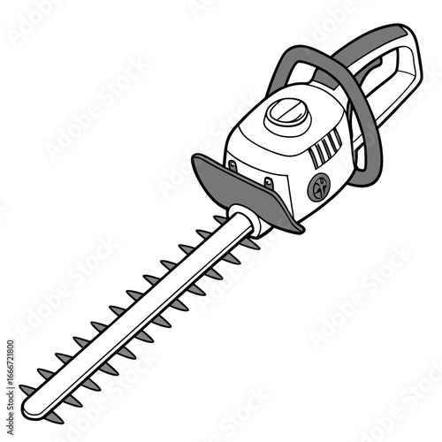 Modern electric hedge trimmer with sharp dual blades for precise garden shrubbery maintenance