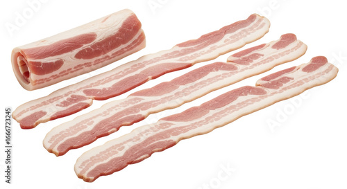Photography Isolated Bacon Strips