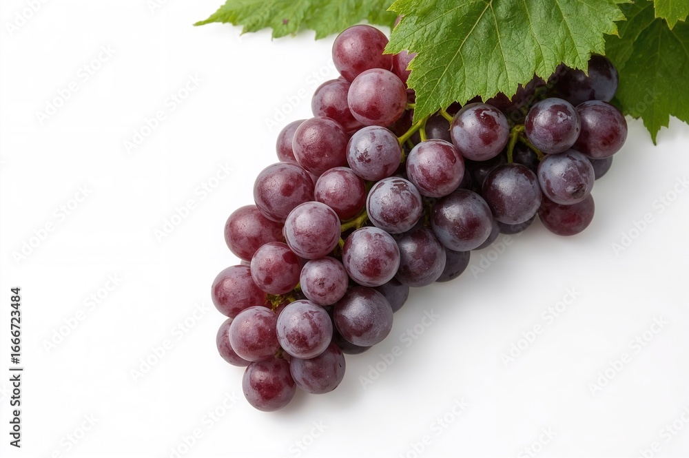 Fototapeta premium Cluster of grapes isolated on a white backdrop
