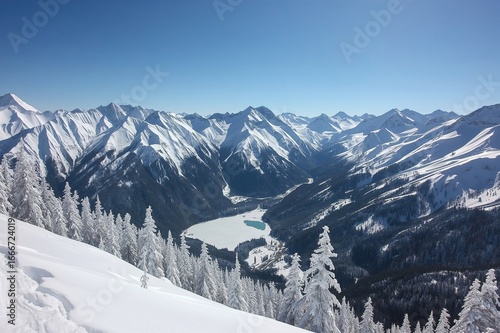 A stunning view of snowy mo...