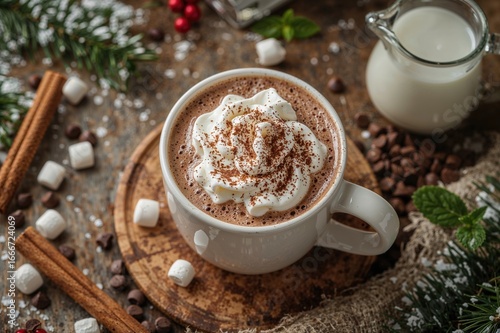 A mug filled with warm home...