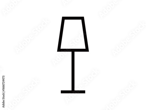 スタンドライトの線画アイコンのイラスト