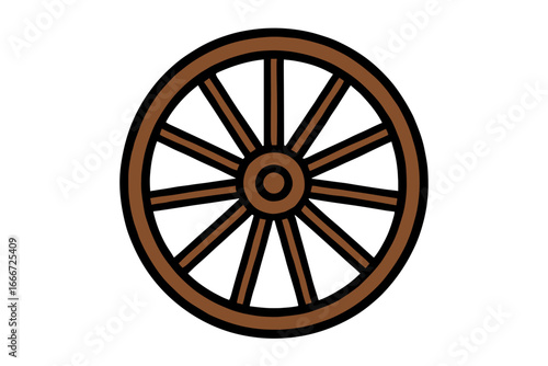 Vector Illustration of Wagon Wheel Icon