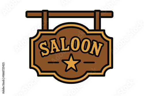 Vector Illustration of Saloon Sign Icon
