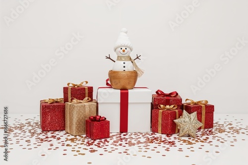 A snowy figure placed insid...