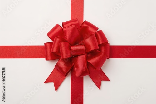 A scarlet ribbon tied in a ...