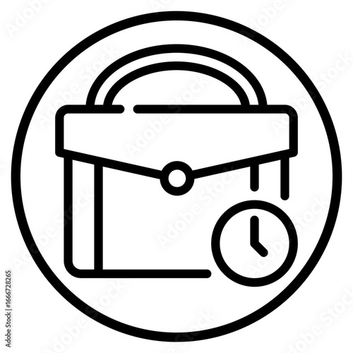 working hours line icon