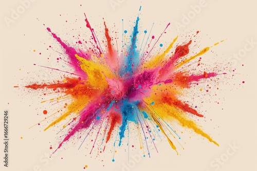 Colorful powder burst captu...