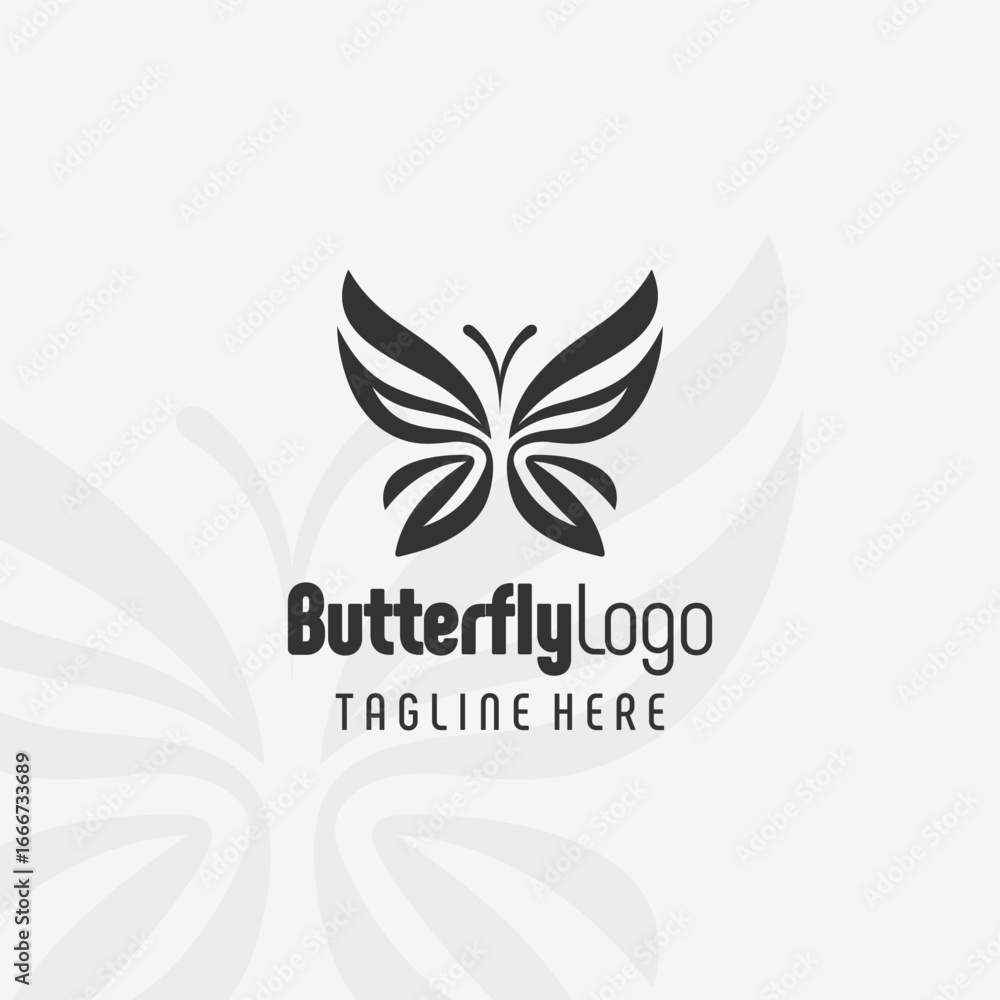 Fototapeta premium Simple Butterfly Ink Logo Design
