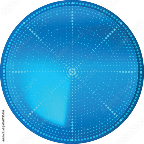 Realistic digital blue HUD radar display in searching, vector navigation interface navy or air sonar system dashboard