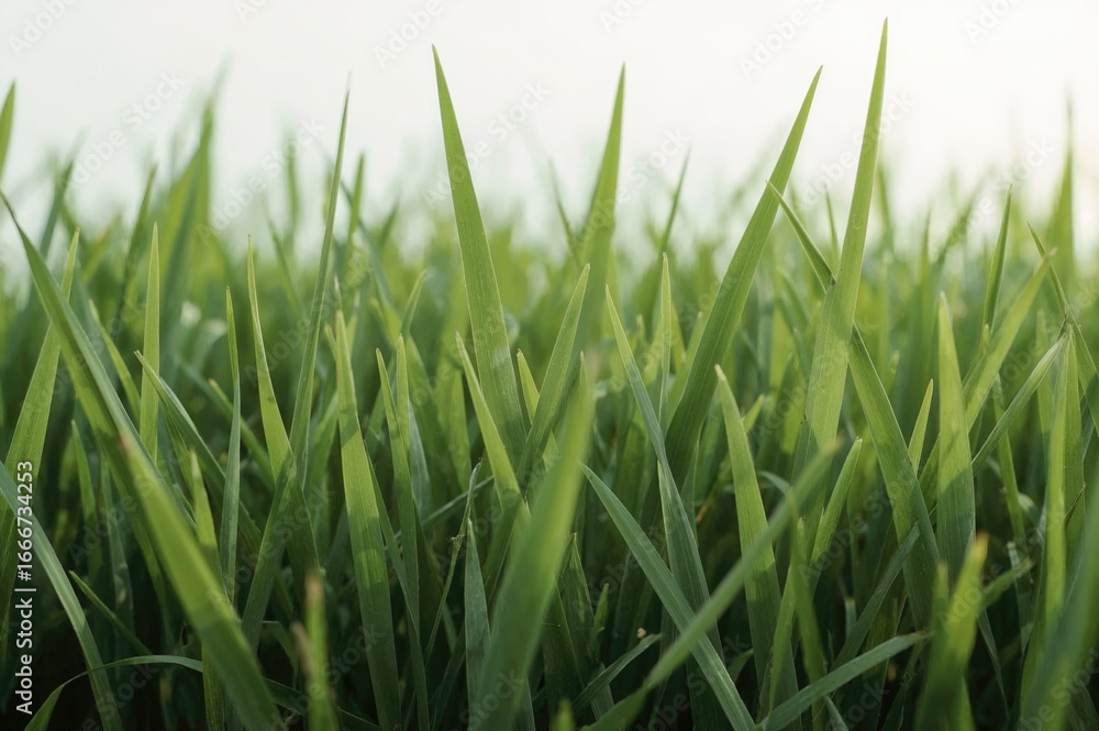 Fototapeta premium Detailed View of Vibrant Green Grass Surface