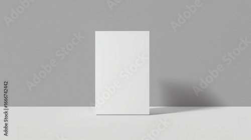 Wallpaper Mural Vertical standing blank white flyer or card mockup positioned against a soft two-tone grey background Torontodigital.ca