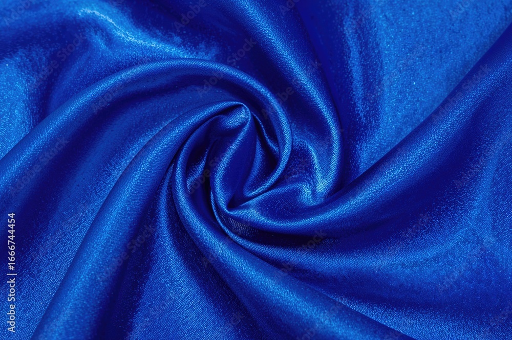 Fototapeta premium Detailed view of blue satin material