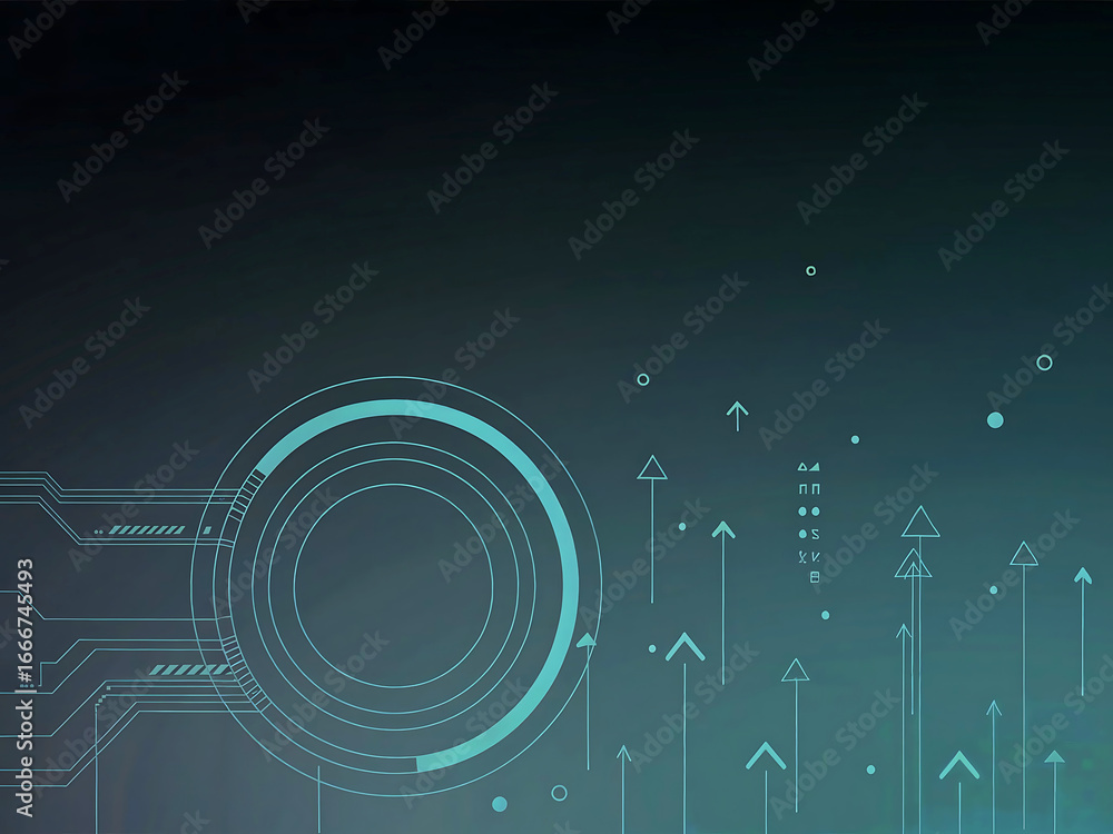 Obraz premium Futuristic digital interface with glowing circular elements